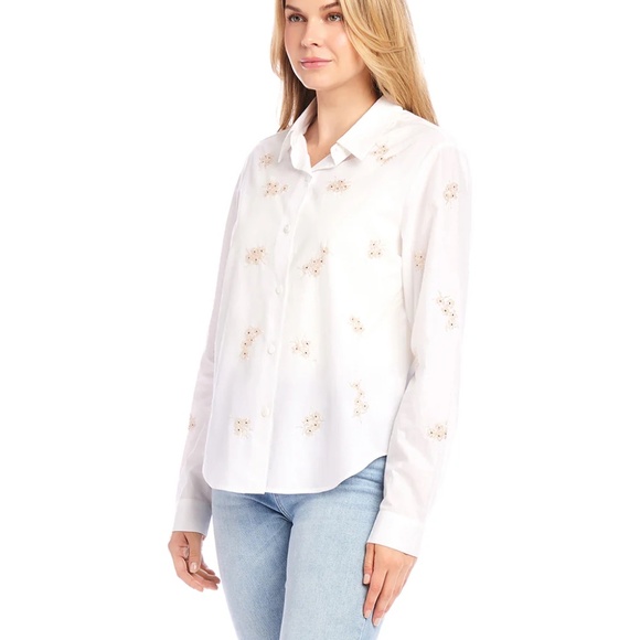 Karen Kane Embellished Shirt - Picture 1 of 12